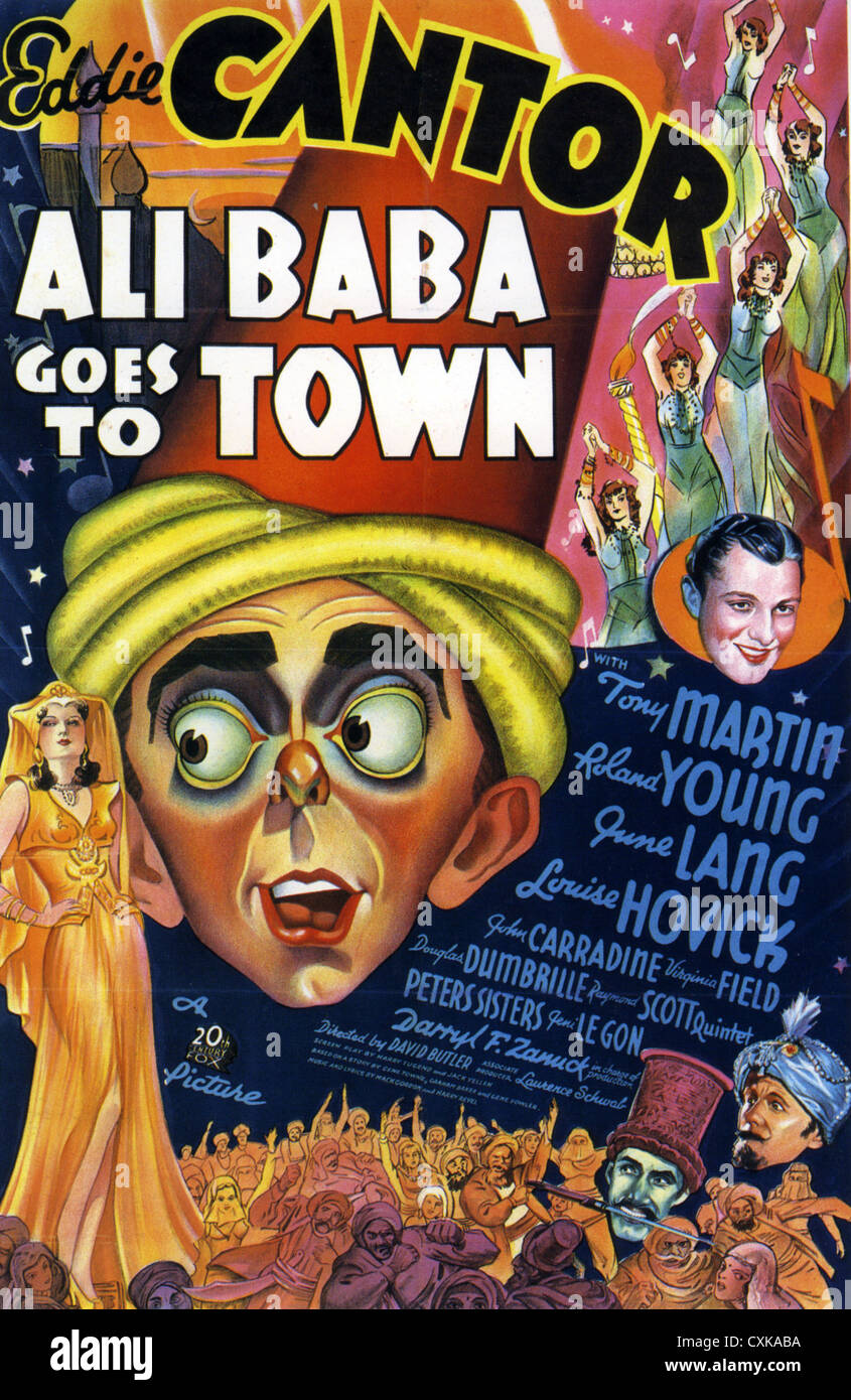 ALI BABA GOES TO TOWN Poster for 1937 20th Century Fox film with Eddie Cantor Stock Photo