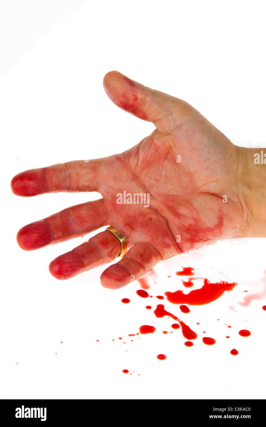 Knife and Blood, crime Stock Photo
