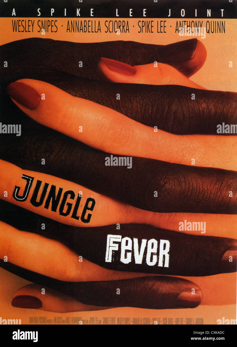 JUNGLE FEVER Poster for 1991 Universal film with Spike Lee Stock Photo