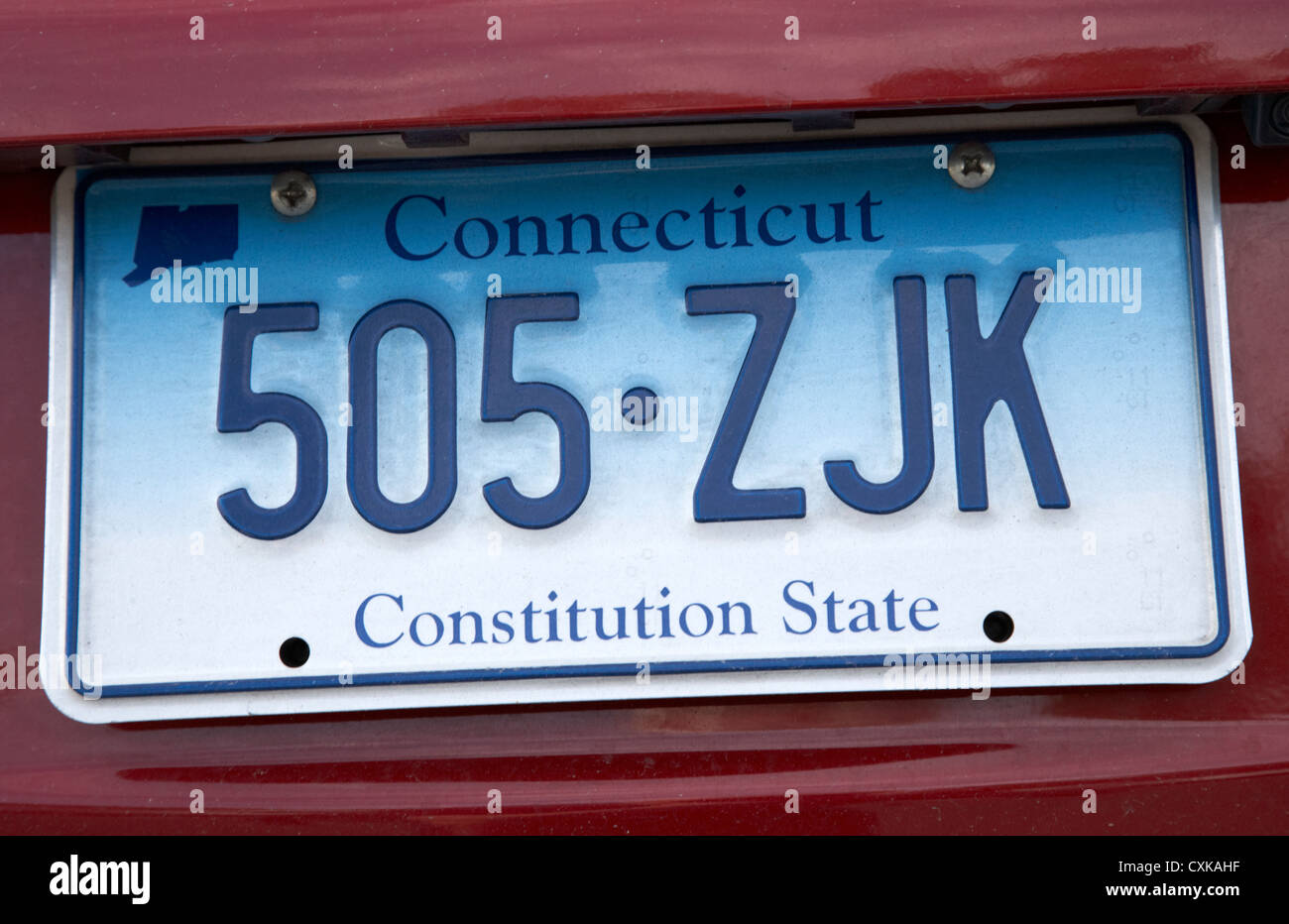 connecticut constitution state license plate usa Stock Photo