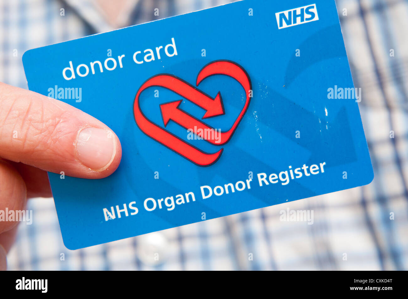 NHS organ donor register card Stock Photo