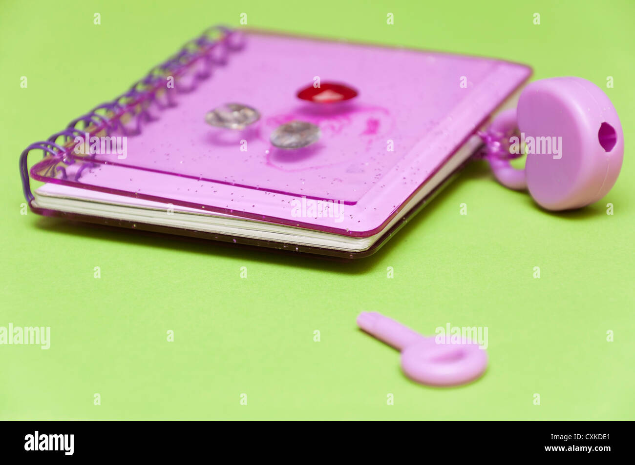 Cild's pink secret diary. Stock Photo