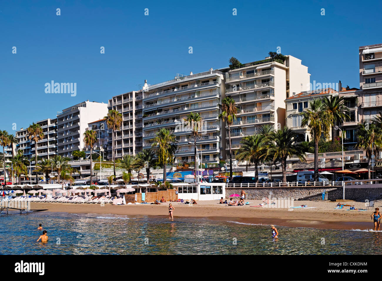 Beaches at Cannes on the French Riviera Stock Photo