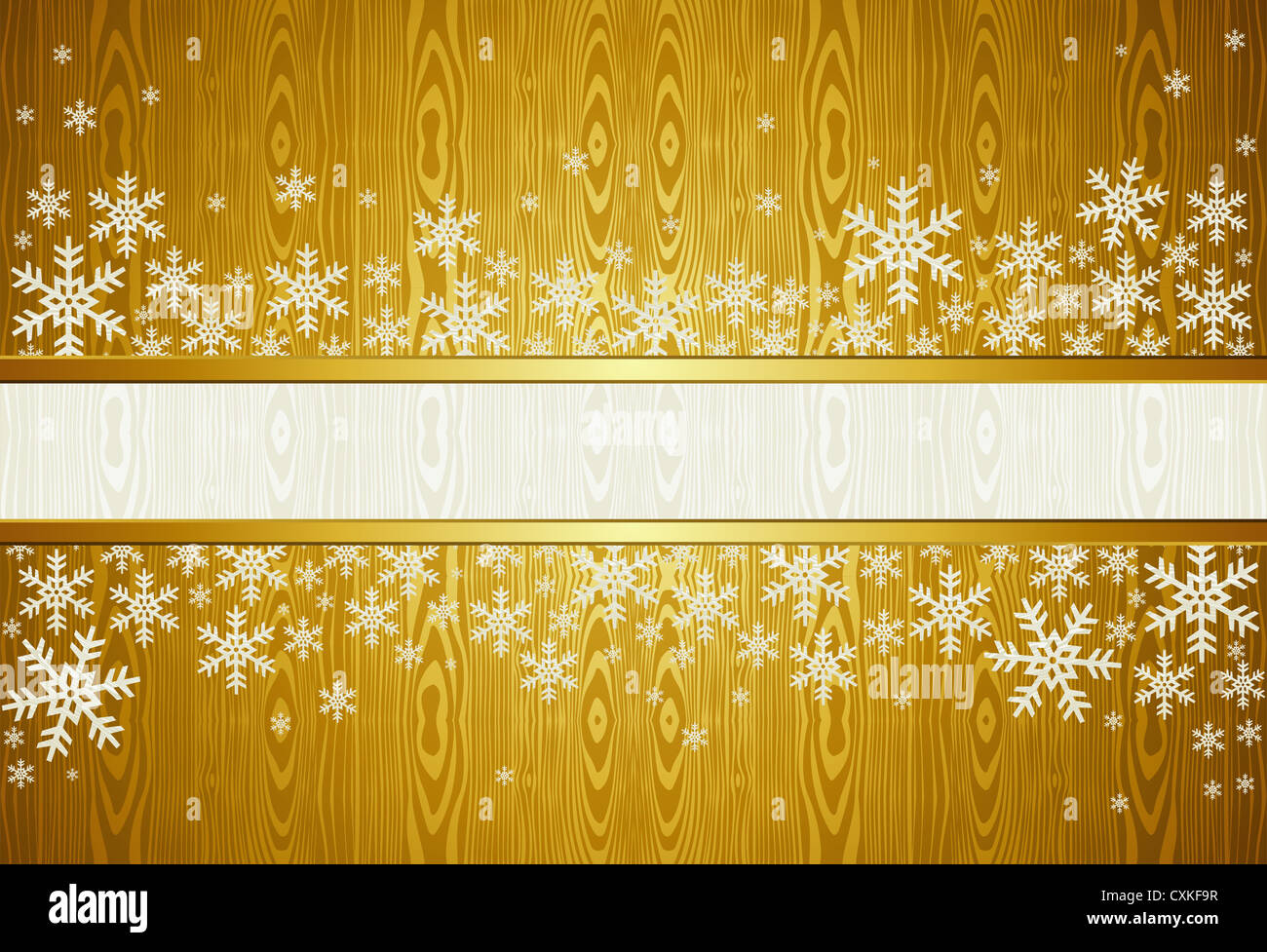 Golden Christmas background with snowflakes. Vector illustration ...