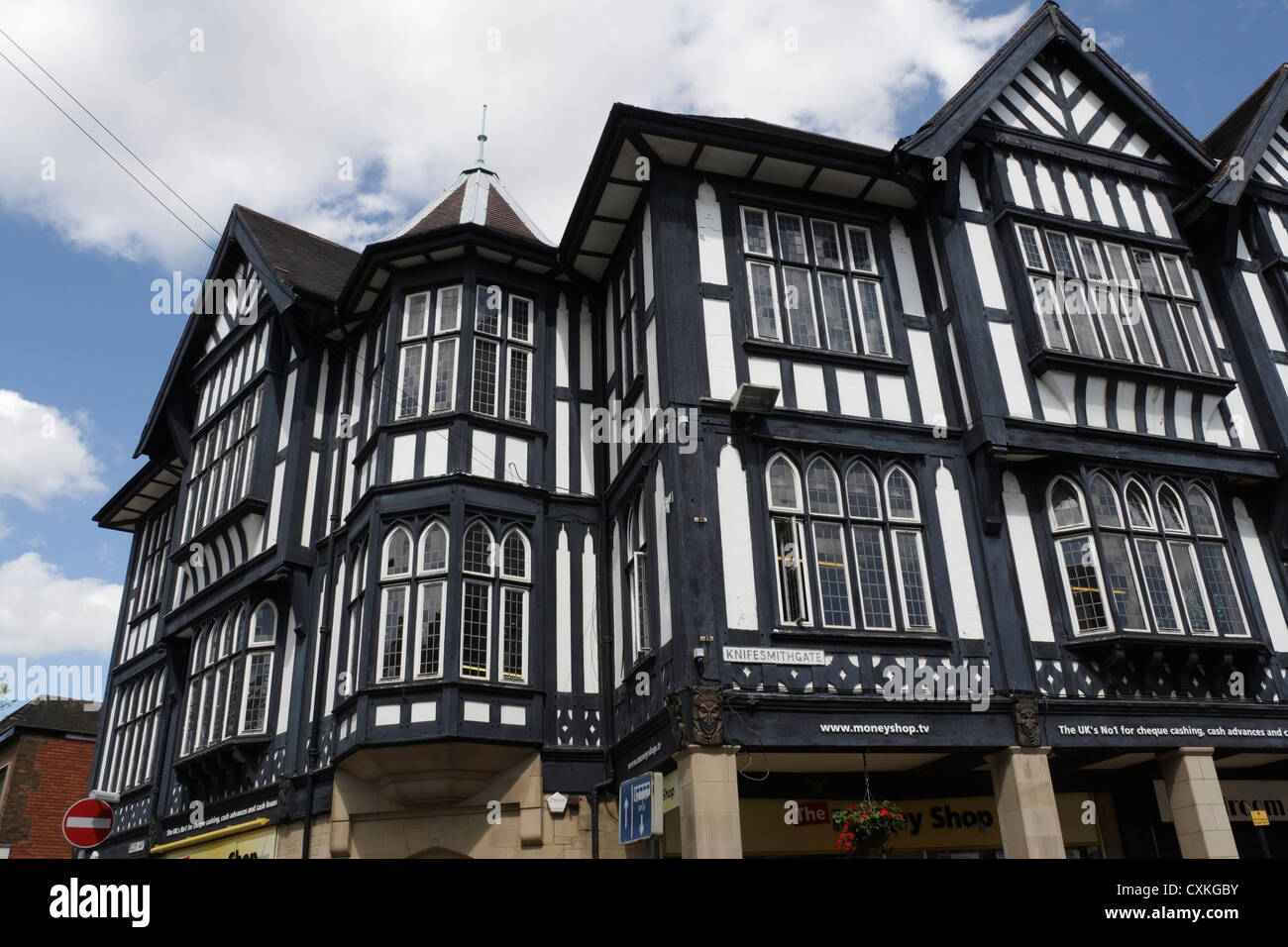 Mock Tudor Buildings in Knifesmithgate Chesterfield town centre Derbyshire England Stock Photo