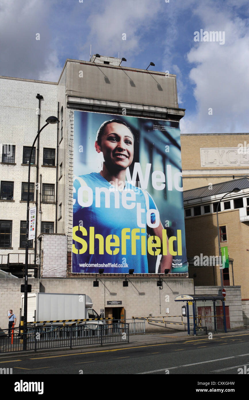 Welcome to Sheffield advertising billboard featuring Jessica Ennis