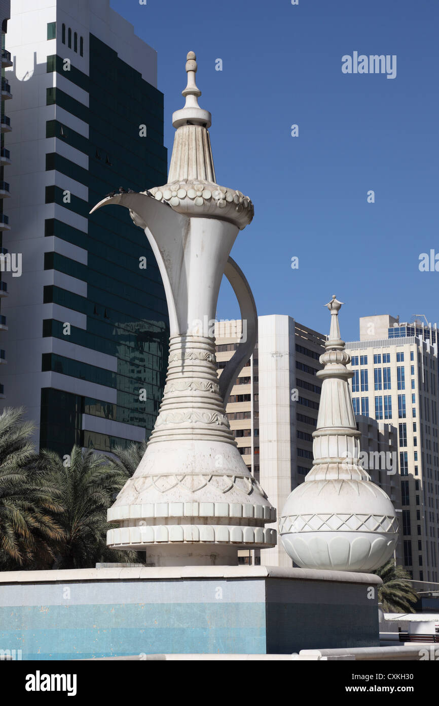 Arabic Coffee Pot Monument in Abu Dhabi, United Arab Emirates Stock