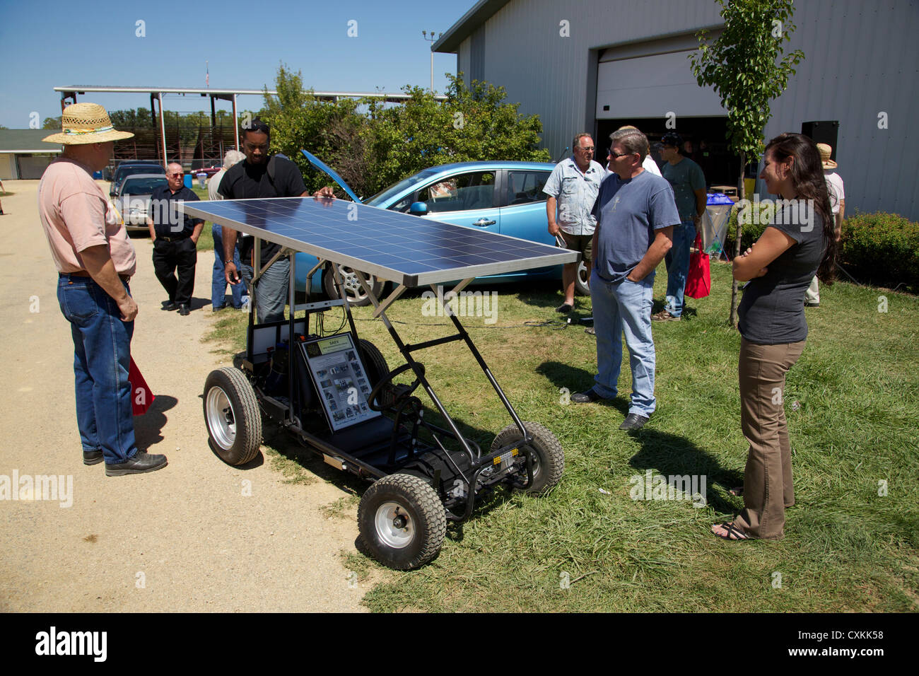 Solarelectric vehicle. College project. Renewable energy fair, Ogle