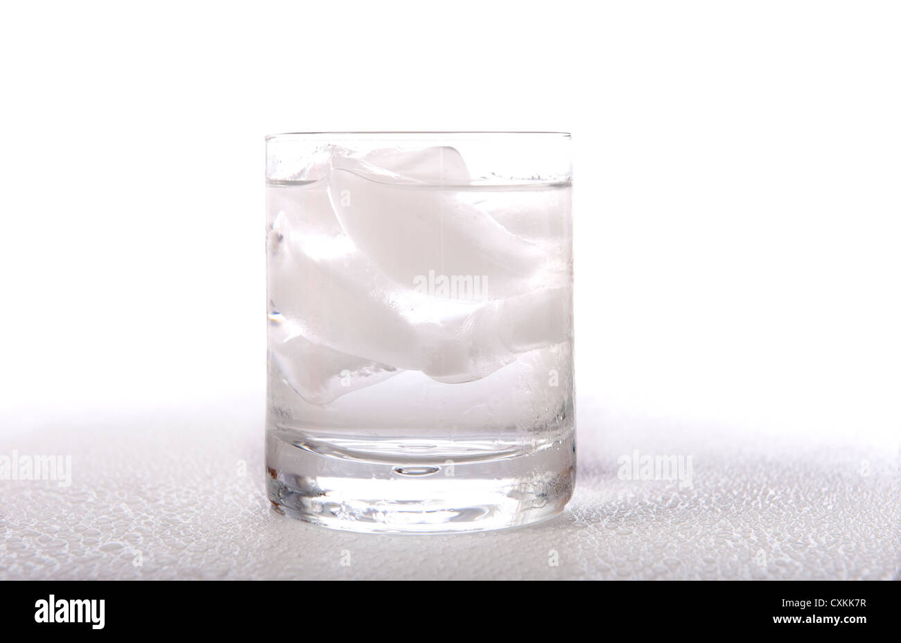 A clear glass of ice water or beverage on a white background Stock ...