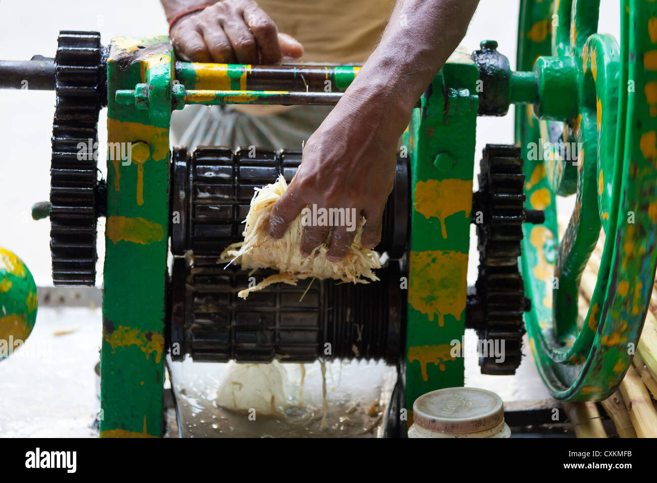 Sugar Cane Press in Kolkata Stock Photo Alamy