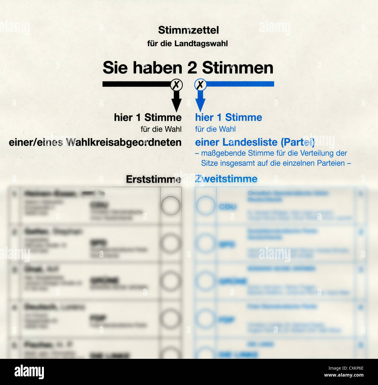 Polling card, absentee ballot, Election documents, ballot paper, German federal election 2012, Germany, Europe Stock Photo