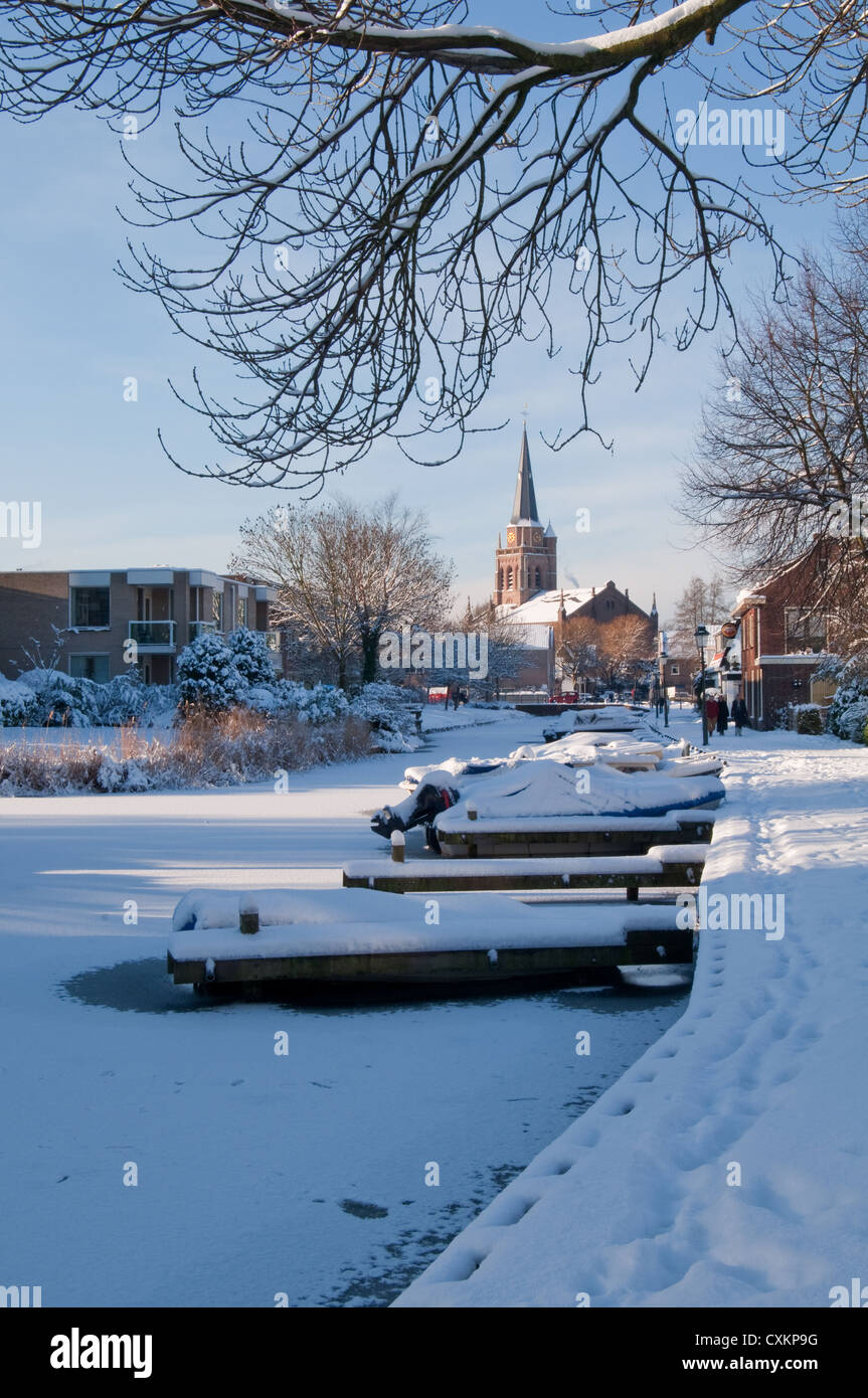Molenlaan in Winter, Voorschoten, The Netherlands Stock Photo