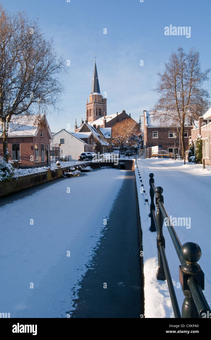 Molenlaan in Winter, Voorschoten, The Netherlands Stock Photo