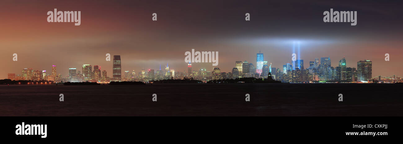 New York City Manhattan downtown skyline panorama Stock Photo - Alamy
