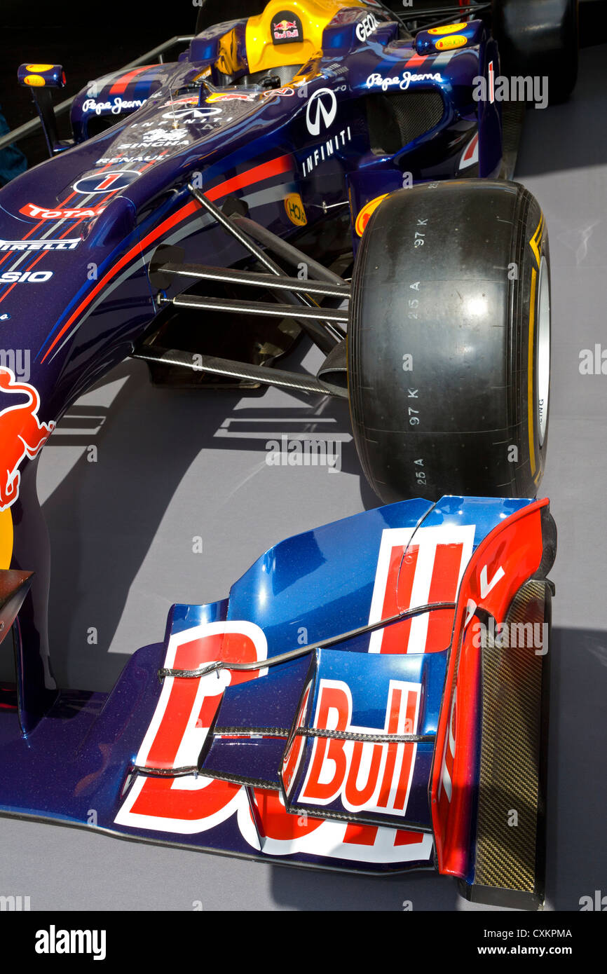 Detail of the front wing of the Red Bull Racing F1 car. 2012 Goodwood Festival of Speed, Sussex, UK. Stock Photo