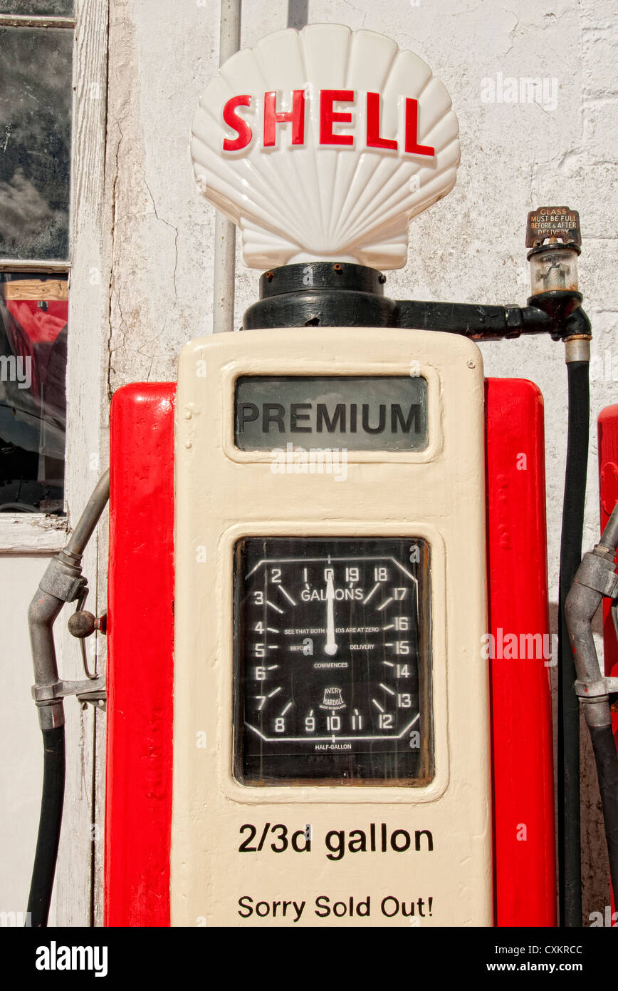antique petrol pump UK Stock Photo