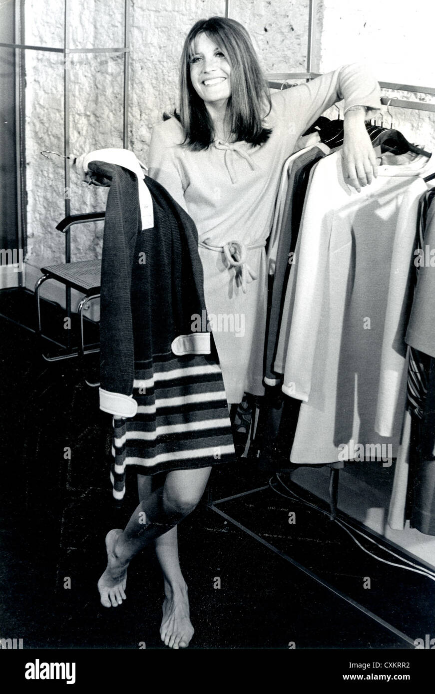 SANDIE SHAW  UK pop singer at opening of her Great Tichfield, London, boutique  in September 1967. Photo: Tony Gale Stock Photo