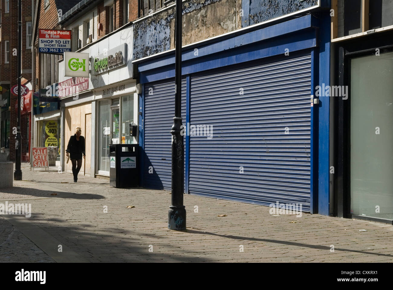 Shops Boarded Up High Resolution Stock