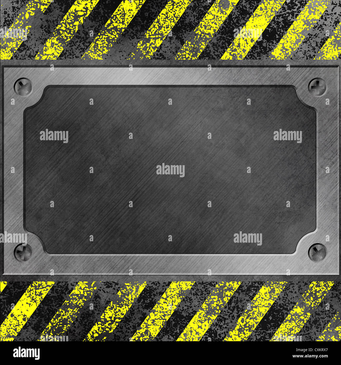 A Grunge Metal Background with Name Plate, Plaque Stock Photo - Alamy