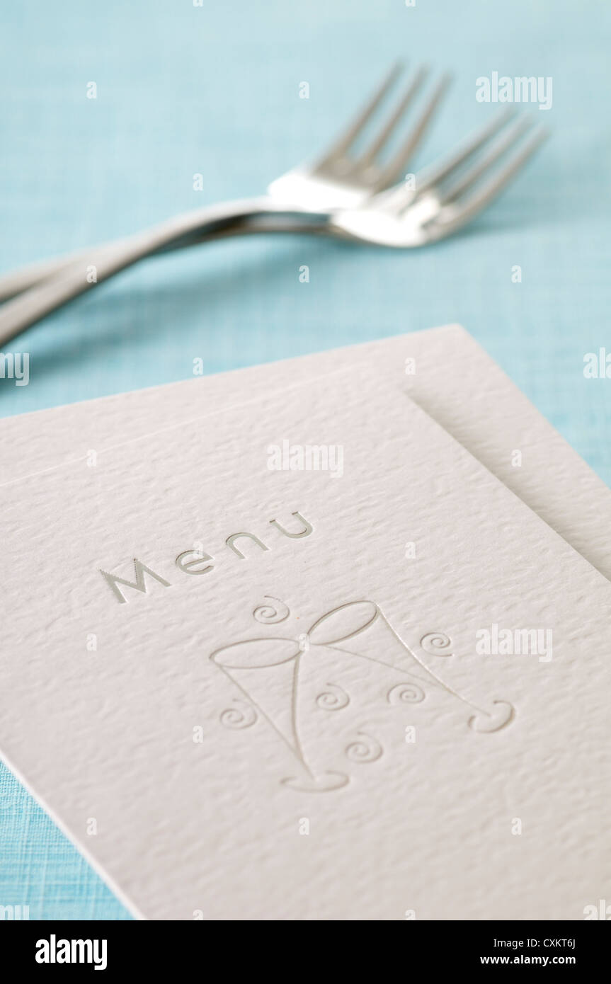 Menu and Forks Stock Photo Alamy