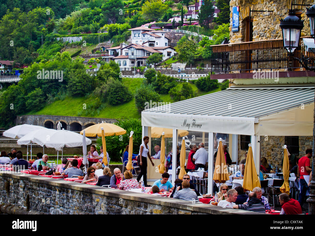 Village view. Getaria, Gipuzkoa, Basque Country, Spain. Stock Photo
