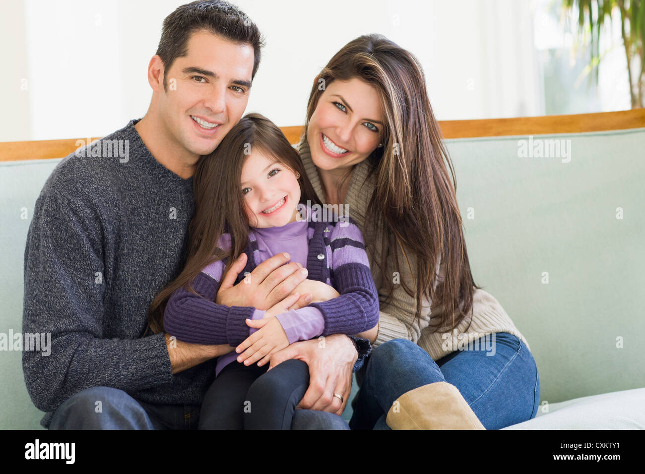 Family at Christmas, Florida, USA Stock Photo