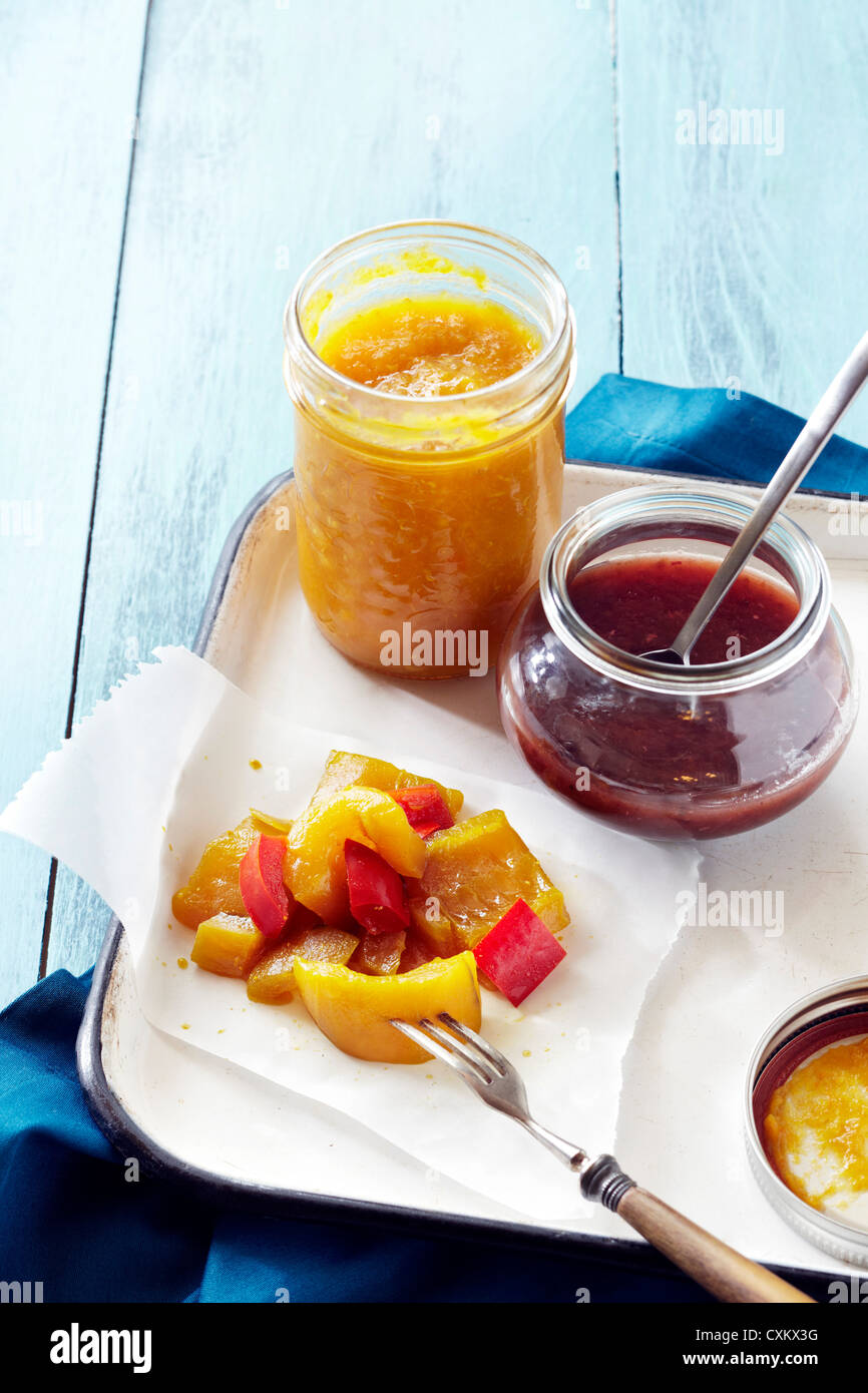Pickles and Chutney Stock Photo Alamy