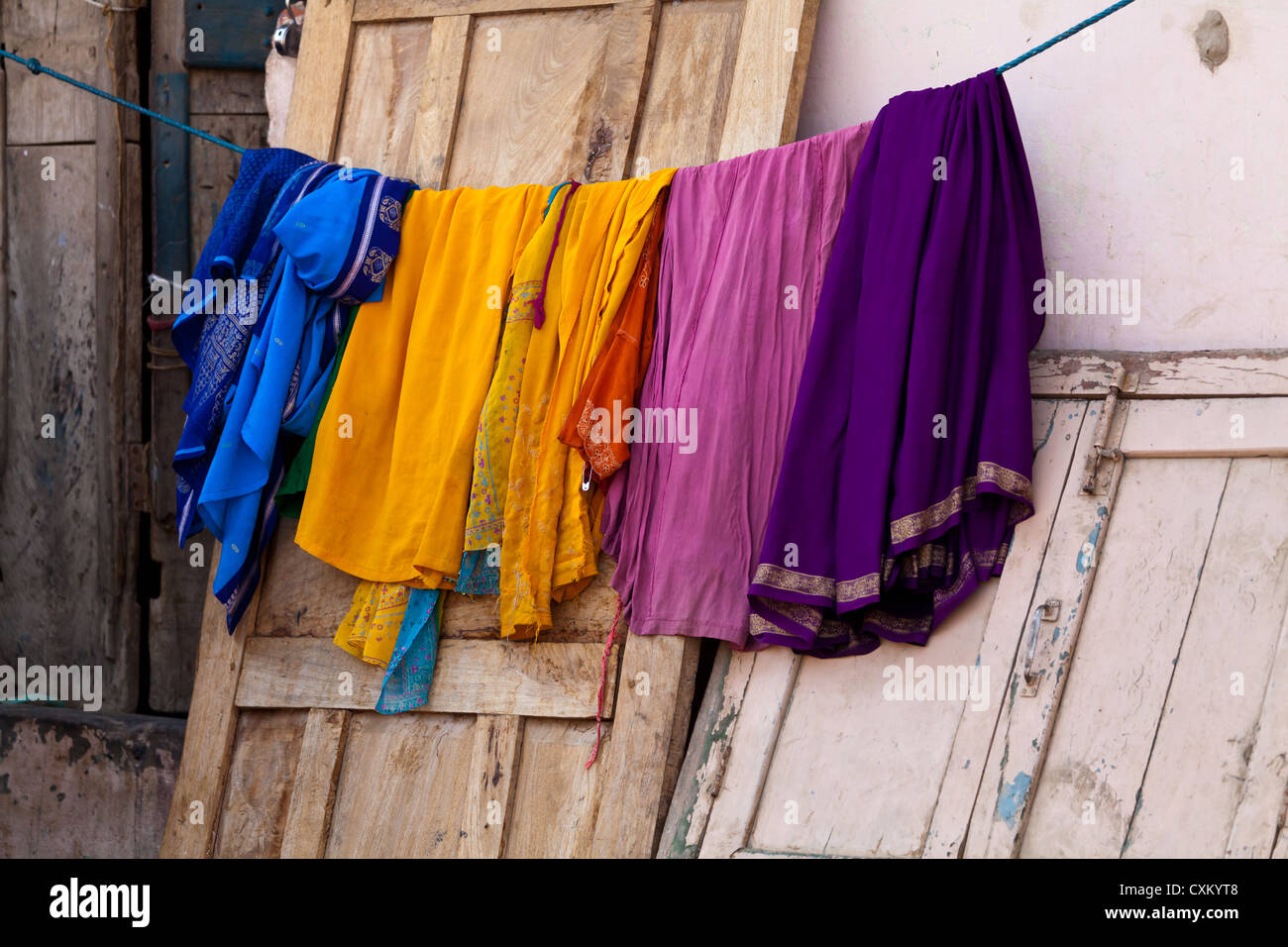 Clothes in Varanasi Stock Photo Alamy