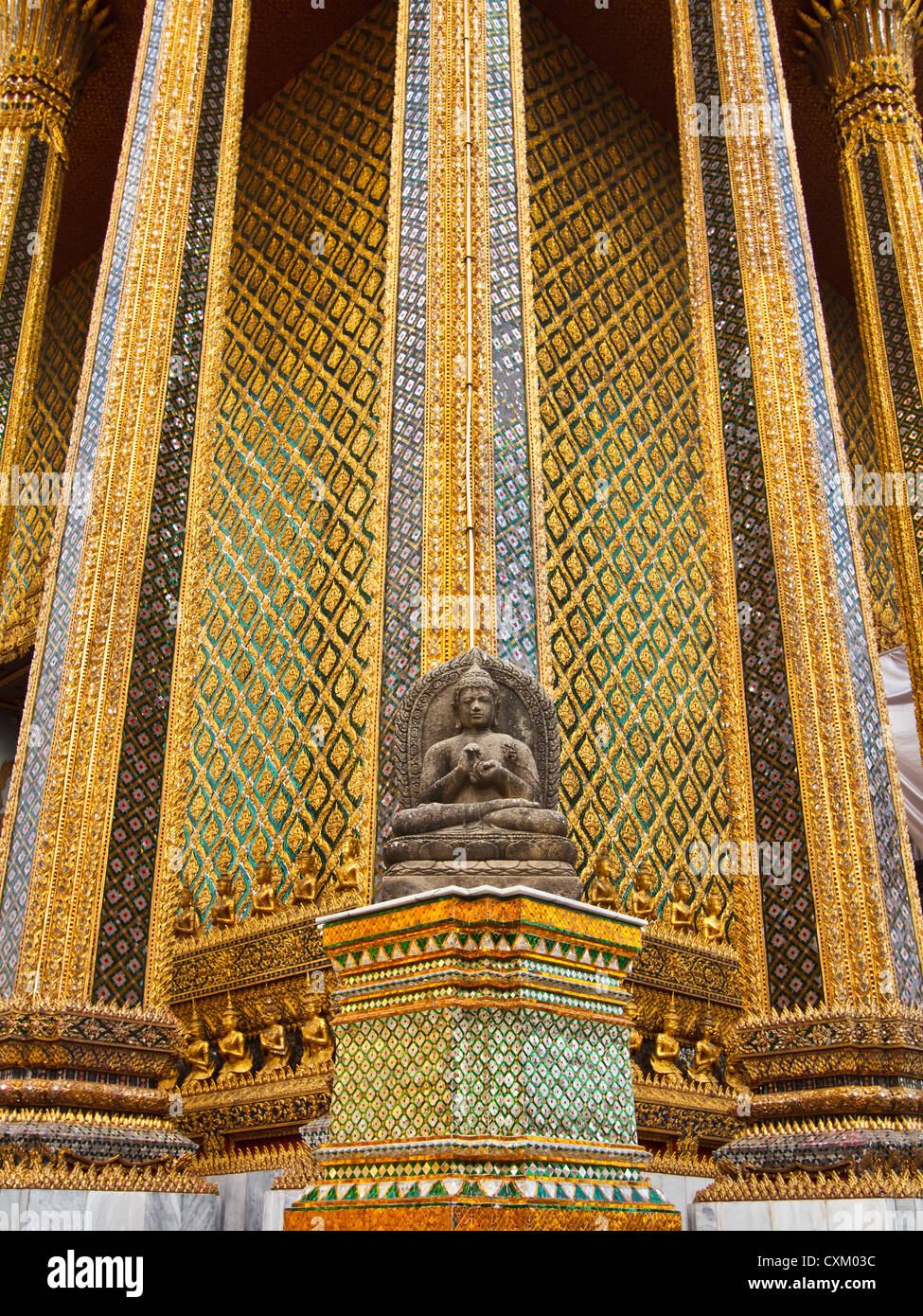 Wat Phra Kaew (Temple of the Emerald Buddha), Bangkok Thailand. Stock Photo