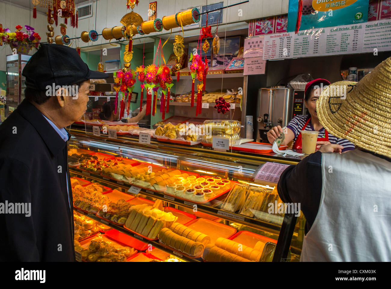 New York City, NY, USA, Chinese Food Shopping in Bakery Shop, in