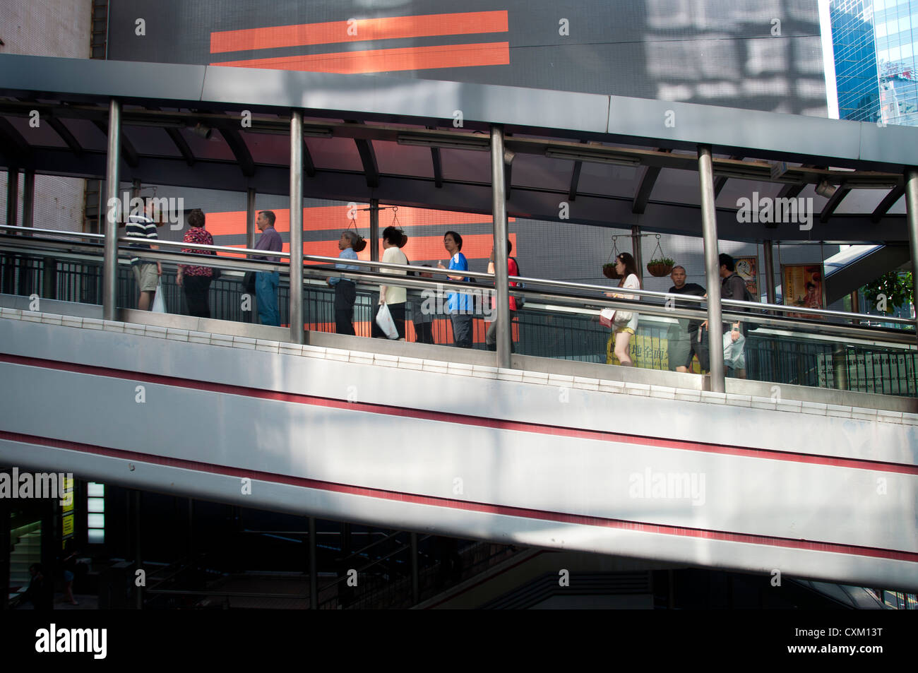 Mid-levels escalator, Hong Kong Stock Photo
