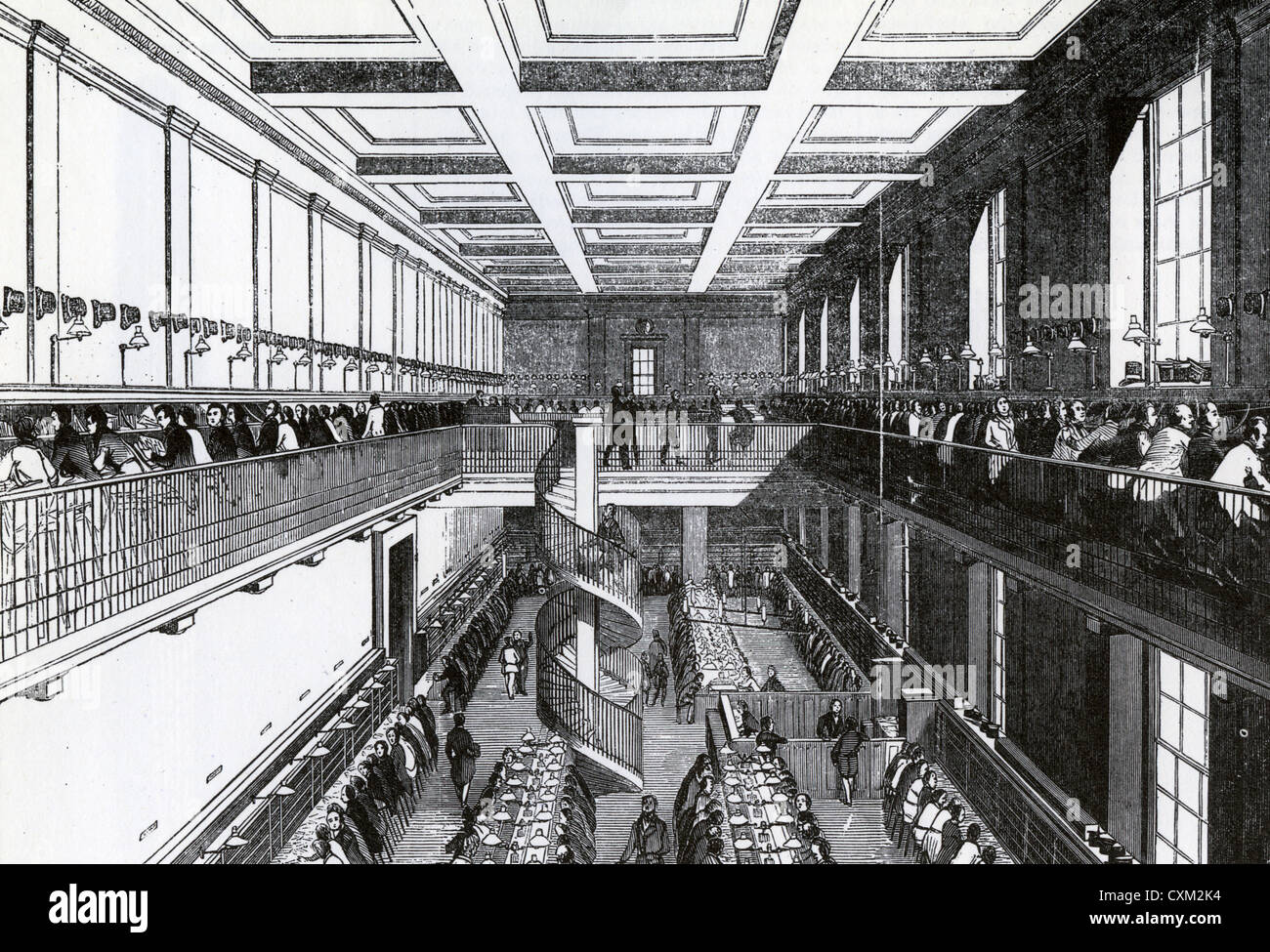 LONDON GENERAL POST OFFICE sorting office in 1844 Stock Photo