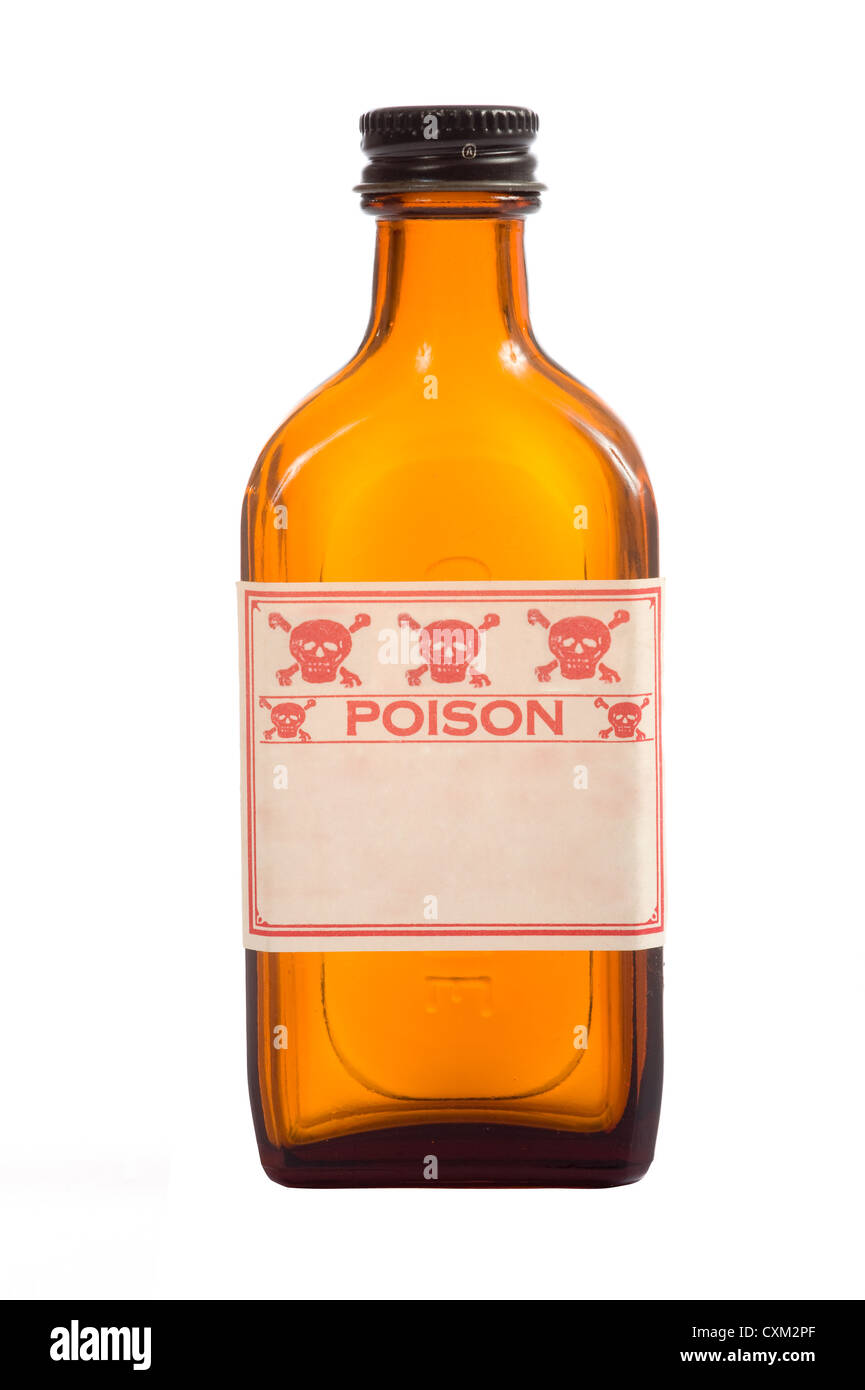 Poison bottle and skull and crossbones hires stock photography and