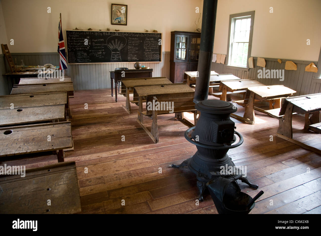 Schoolroom in Orwell Corner historic village on Prince Edward Island, Canada Stock Photo