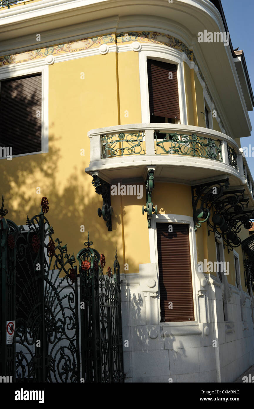 Art Nouveau house just outside the city walls at Lucca Tuscany Italy