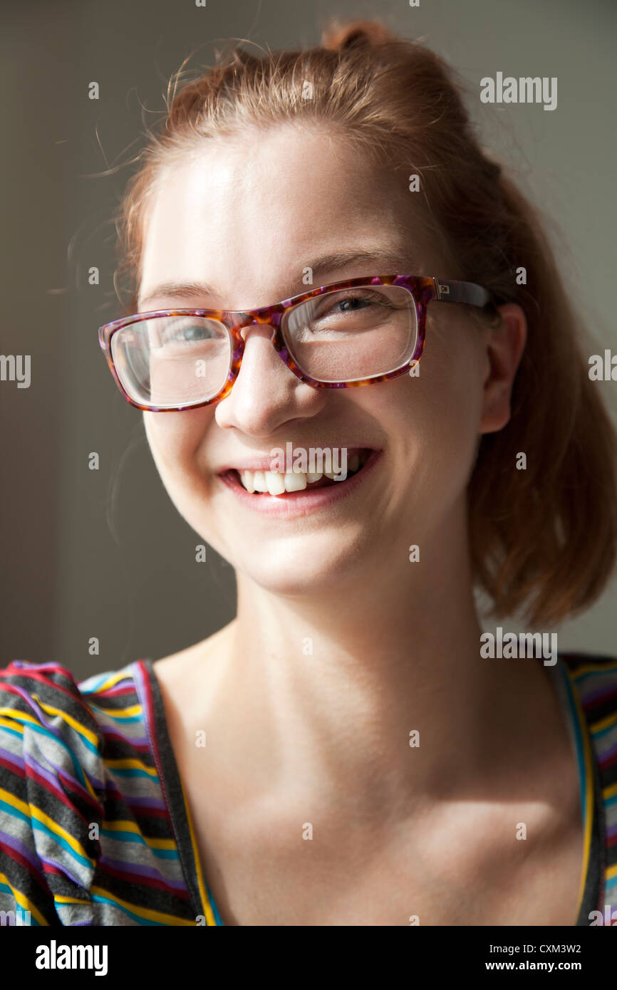 Portrait of Polish Girl with Glasses Stock Photo - Alamy