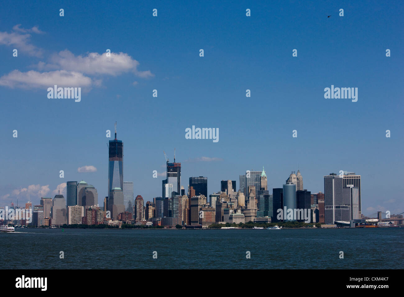 One and Two World Trade Center 1 WTC and 2 WTC, under construction in New York Stock Photo
