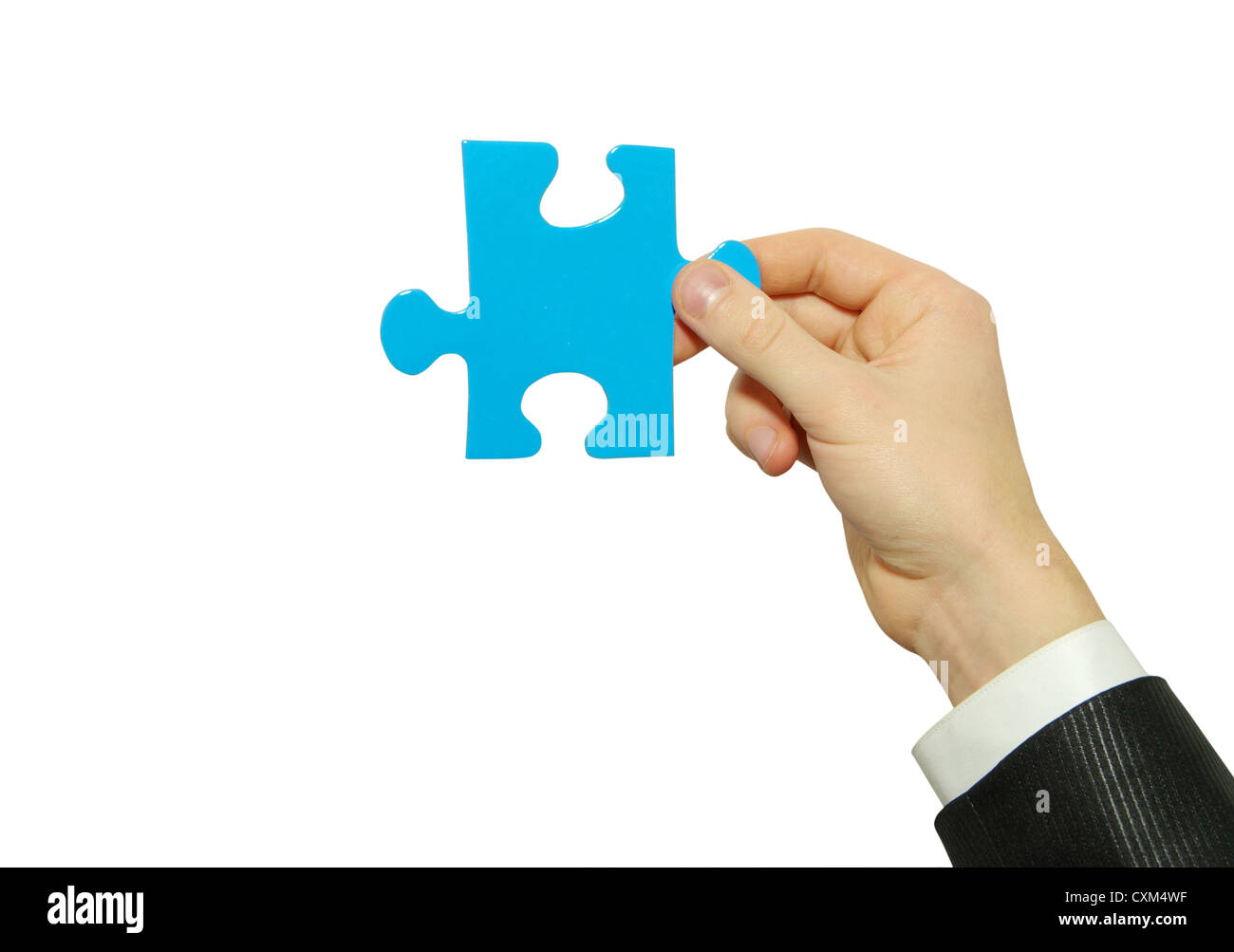 puzzle in hand isolated on white background Stock Photo - Alamy