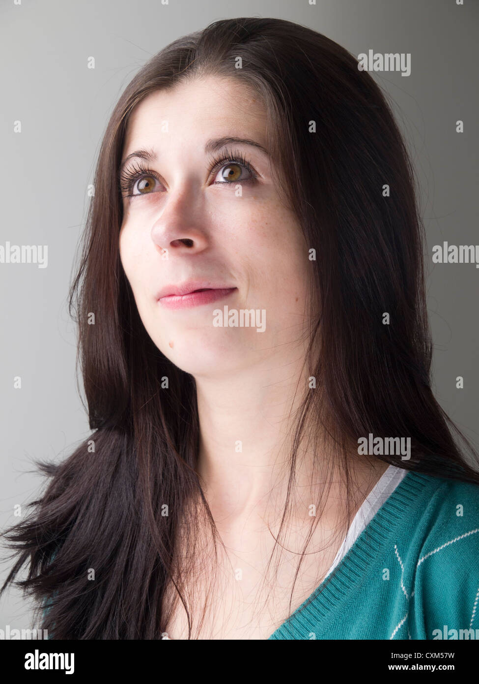 Portrait of happy young woman Stock Photo - Alamy