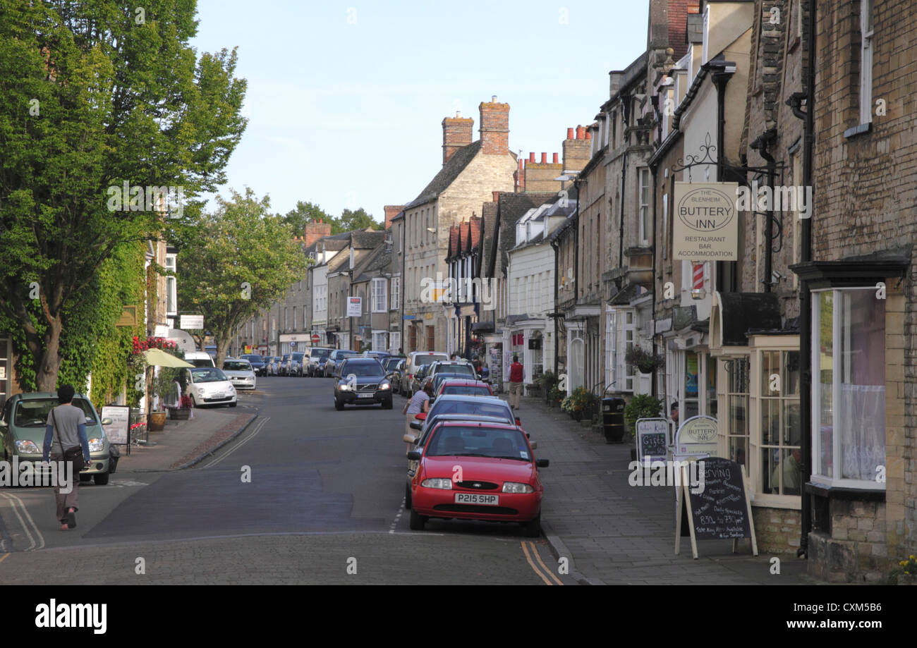 High Street Woodstock Oxfordshire Stock Photo