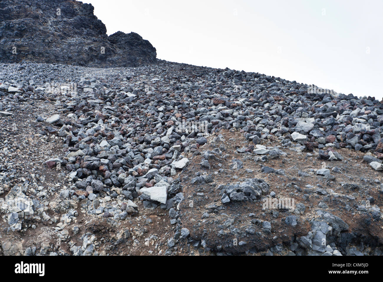 Volcanic rock on continental Antarctica in the Weddell Sea. Stock Photo