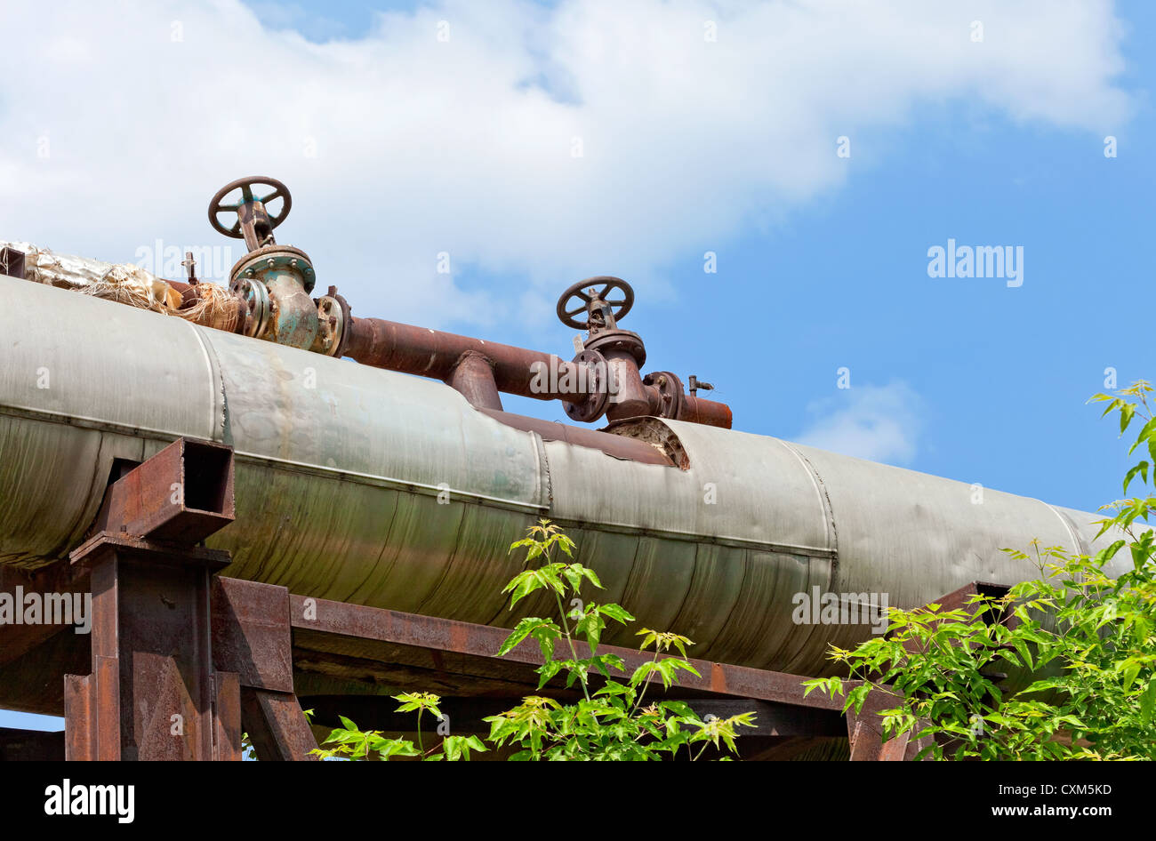 Pipeline over blue sky background Stock Photo