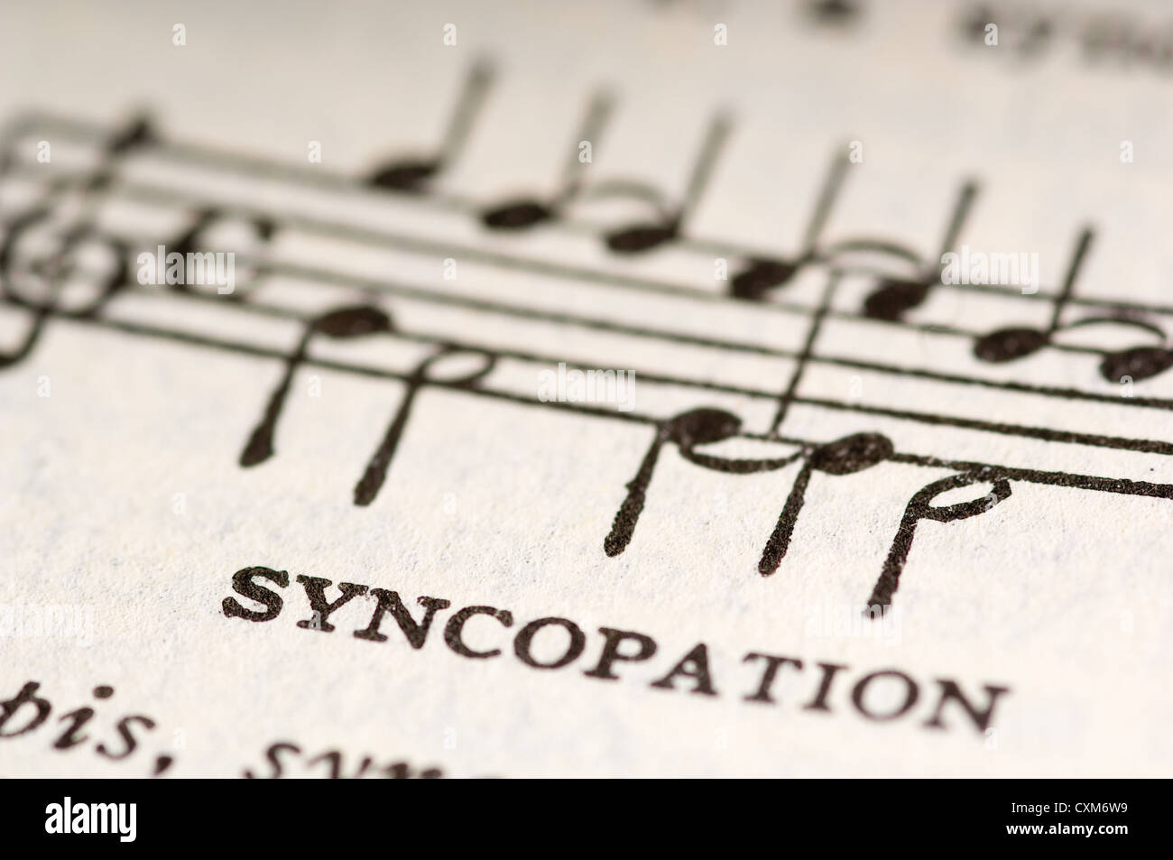 the musical term syncopation with an illustration Stock Photo Alamy
