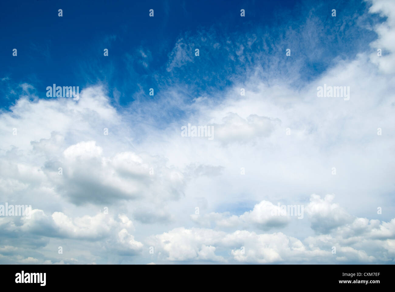 blue sky background with tiny clouds Stock Photo Alamy