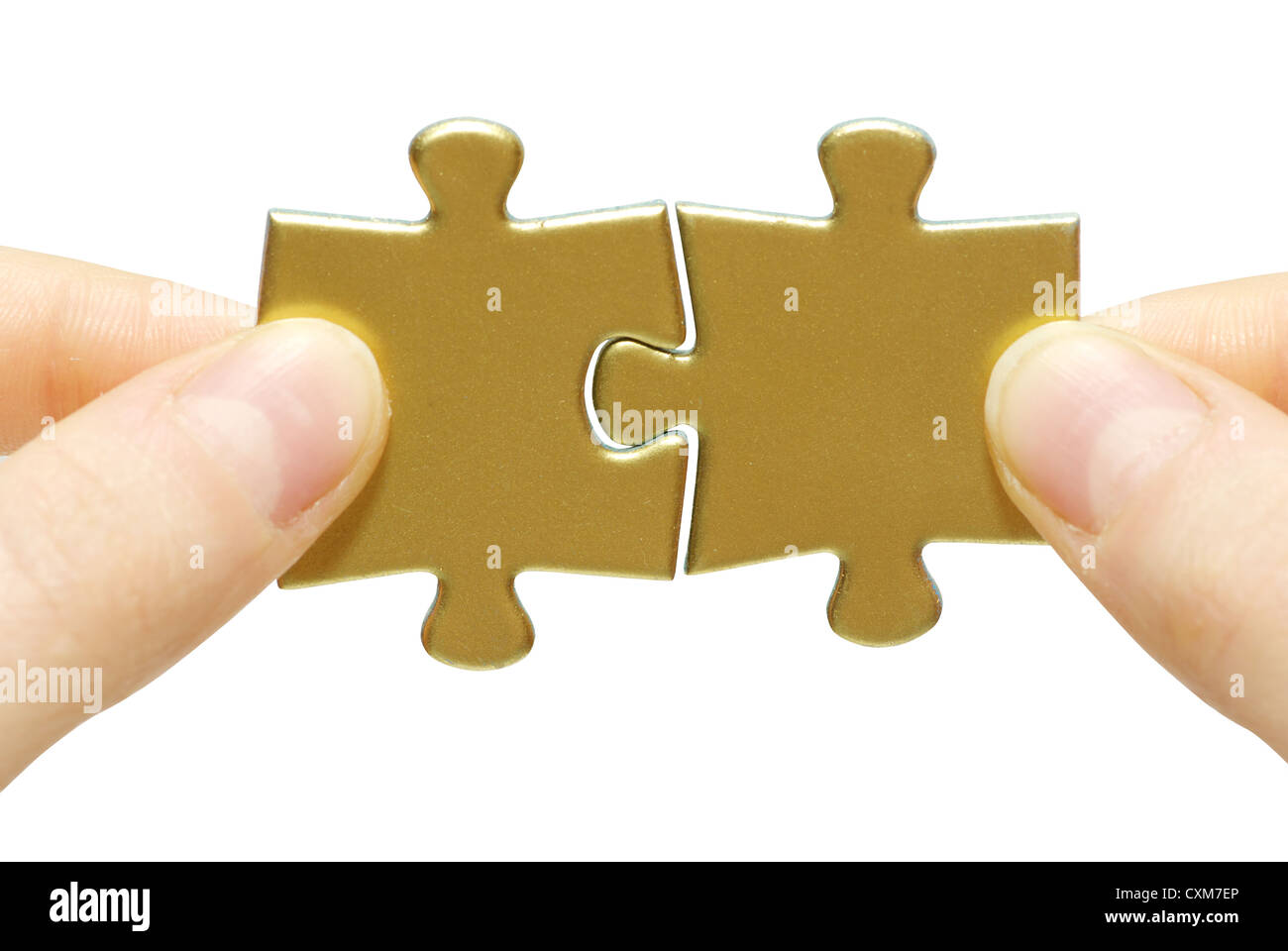 puzzle in hand isolated on white background Stock Photo - Alamy