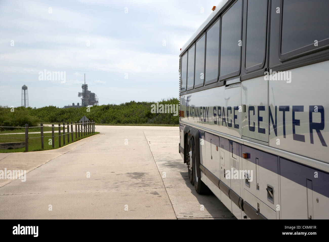 guided tour of Kennedy Space Center launch sites Florida USA Stock Photo