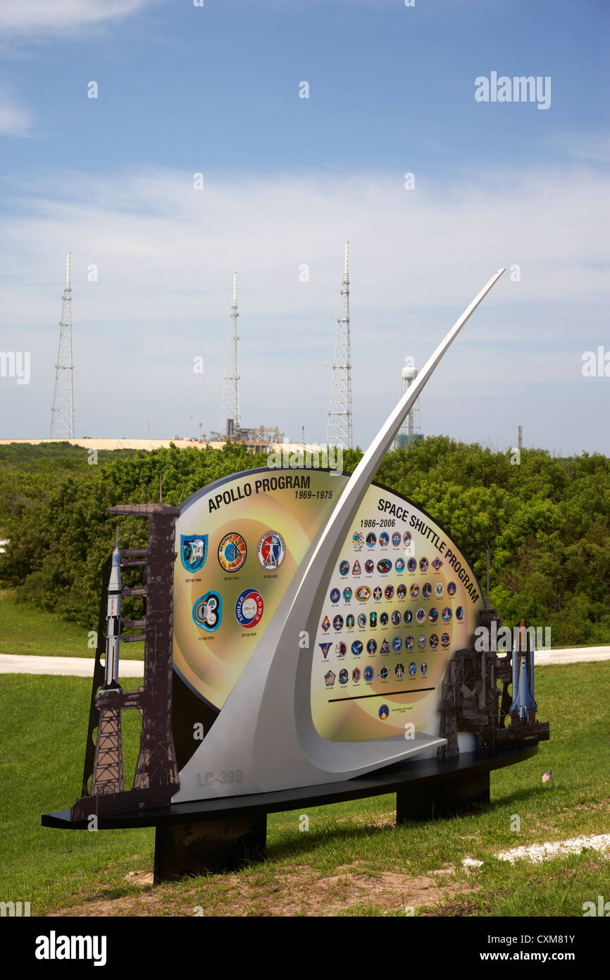 launch complex pad 39B with lightning conductors and display at the Kennedy Space Center Florida USA Stock Photo