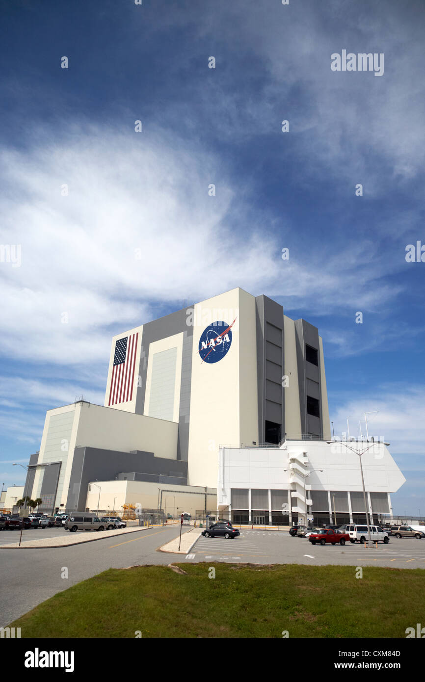 exterior of the vab vehicle assembly building and launch control center Kennedy Space Center Florida USA Stock Photo
