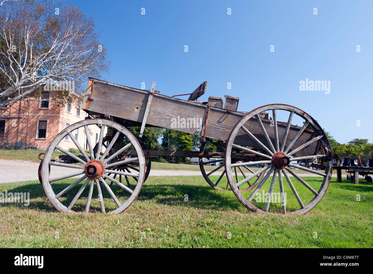 Antique wooden horse wagon Stock Photo Alamy