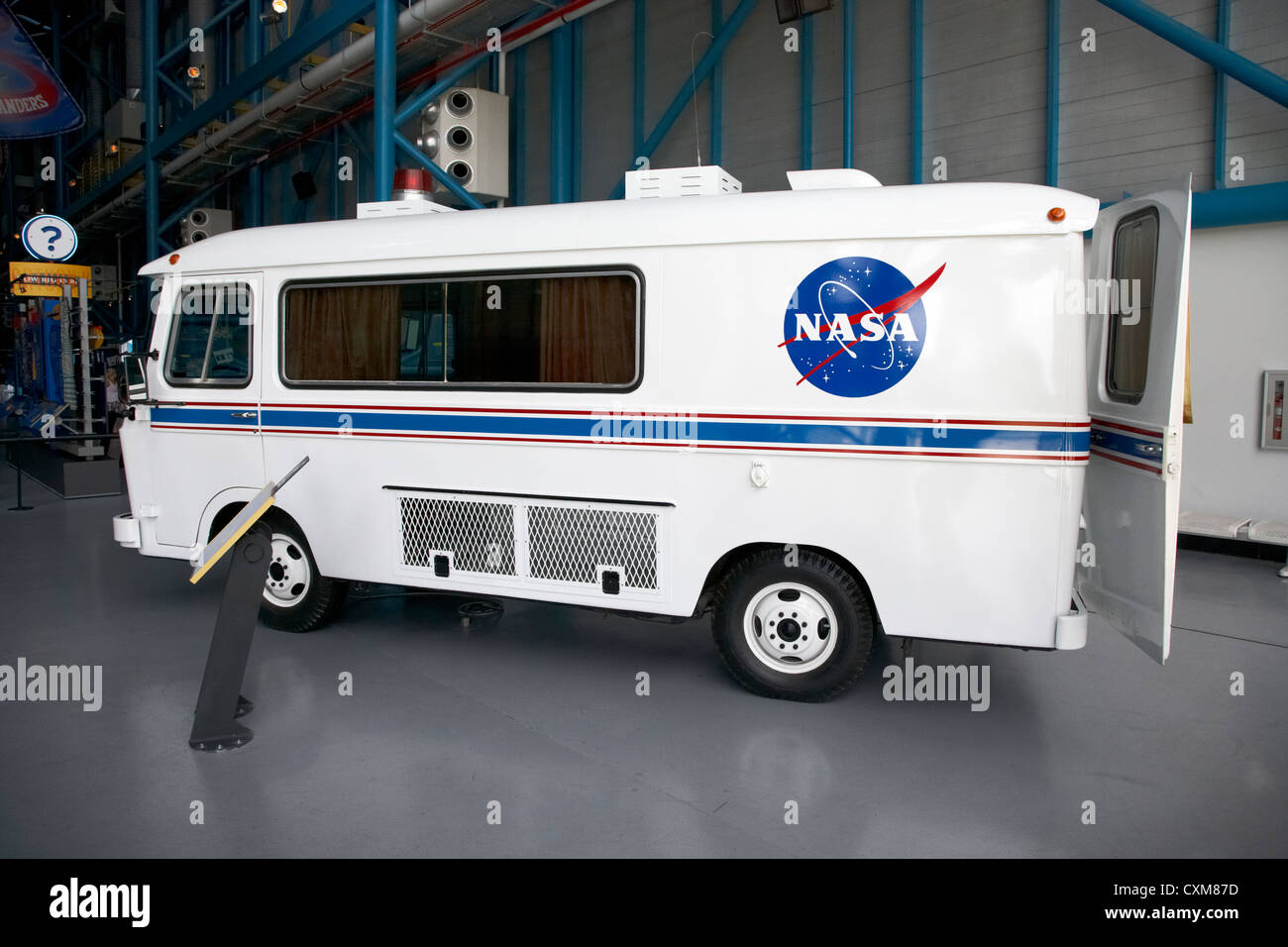 apollo astronaut van at the apollo saturn v center at Kennedy Space Center Florida USA Stock Photo